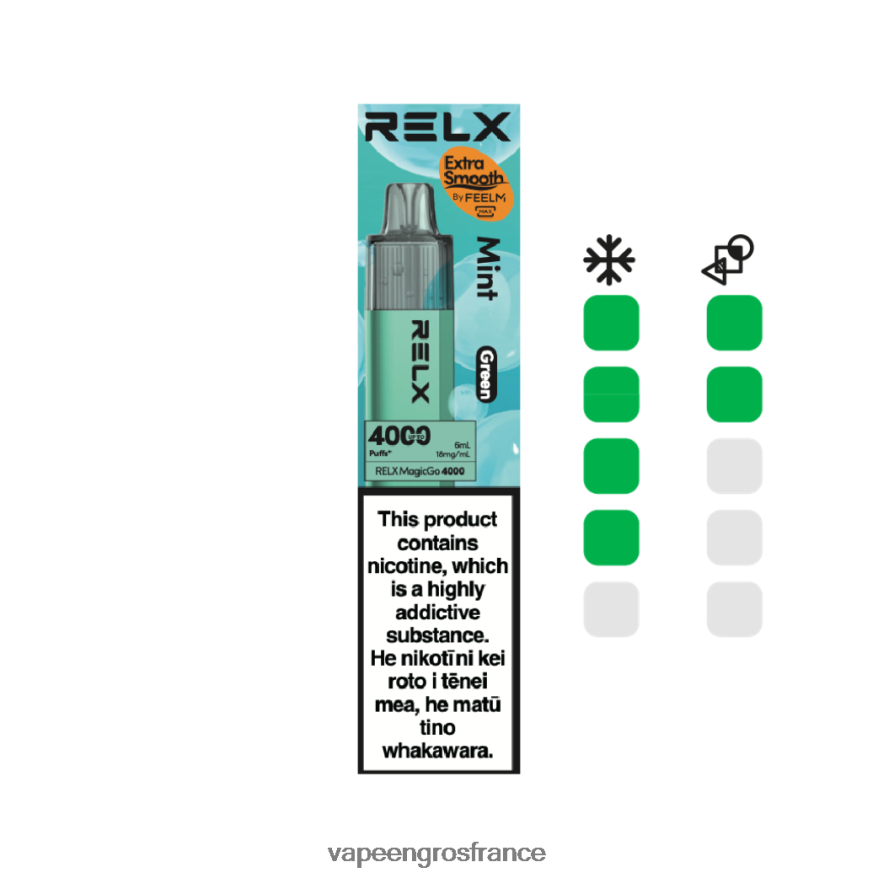 Cigarette Electronique France F8HBF84 - menthe (verte) RELX MagicGo 4000 vapes jetables