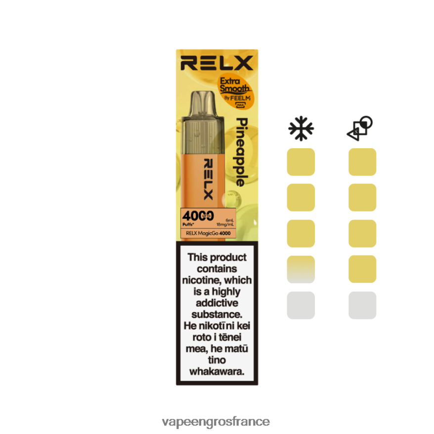 Vape En Gros France F8HBF81 - ananas RELX MagicGo 4000 vapes jetables