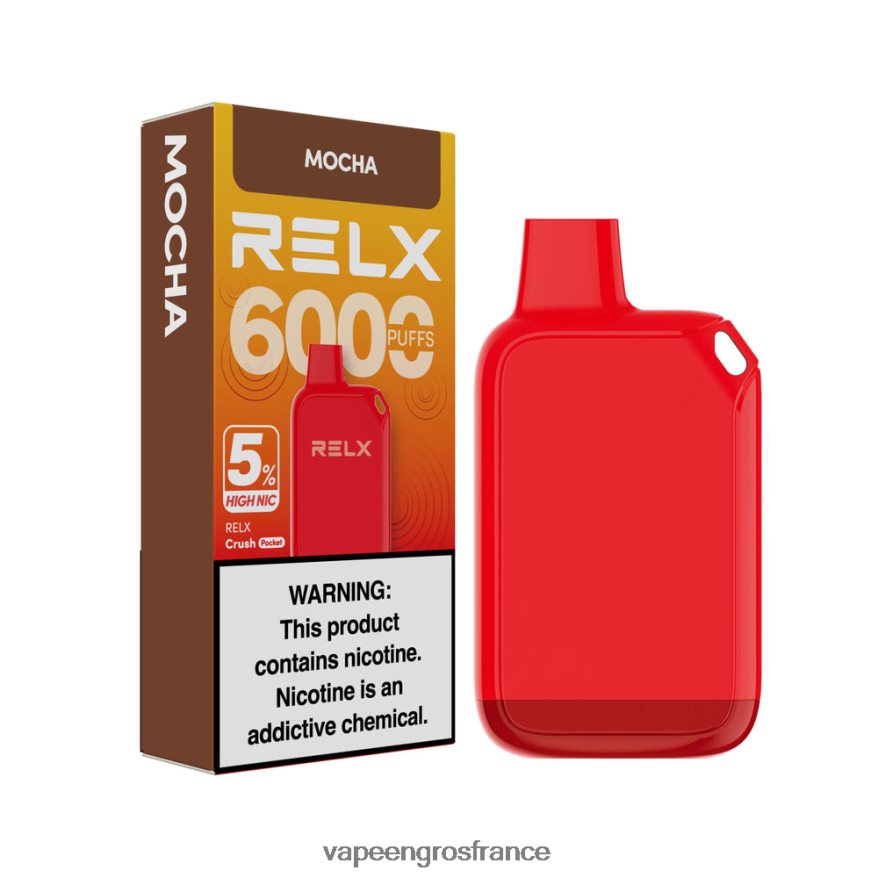 Cigarette Electronique En Gros F8HBF825 - moka RELX Crush Pocket 6000 5 % de nic élevé