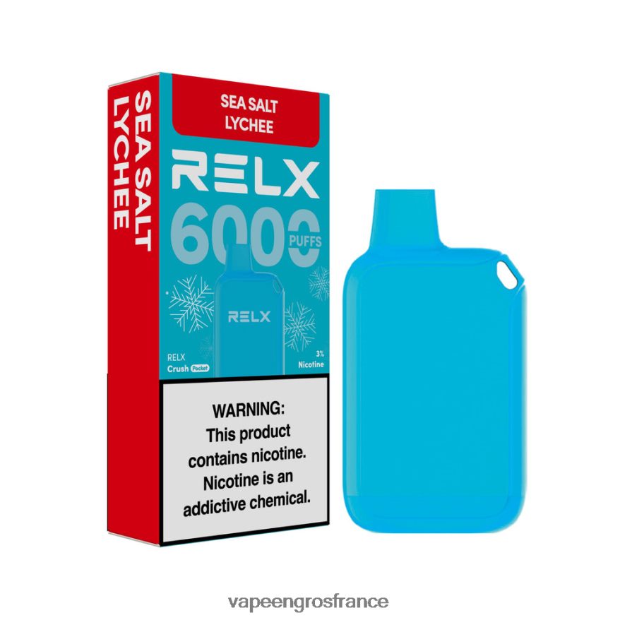 Cigarette Electronique France F8HBF814 - litchi au sel de mer RELX Crush Pocket 6000 glacé