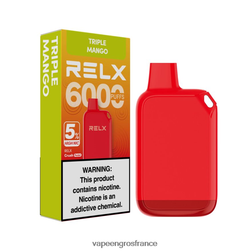 Eliquide En Gros F8HBF826 - triple mangue RELX Crush Pocket 6000 5 % de nic élevé