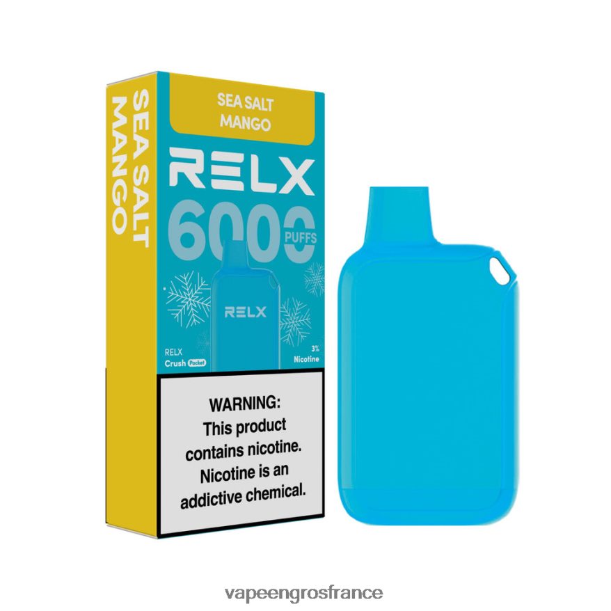 Eliquide France F8HBF813 - mangue au sel de mer RELX Crush Pocket 6000 glacé