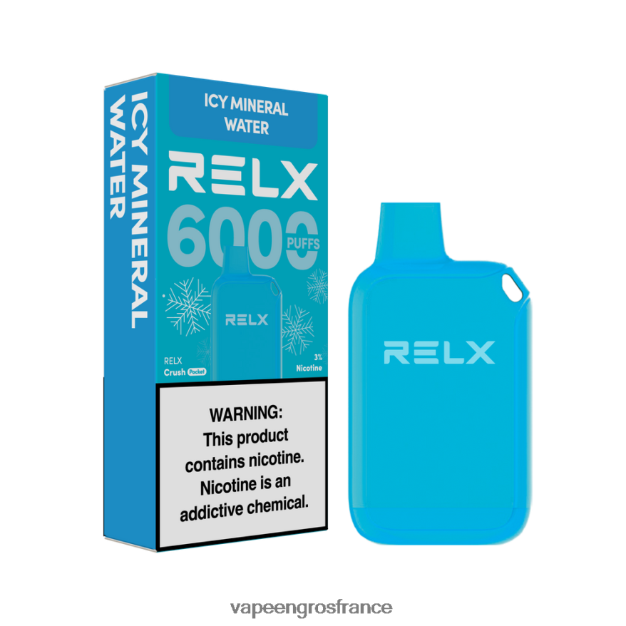 Eliquide France F8HBF823 - eau minérale glacée RELX Crush Pocket 6000 glacé
