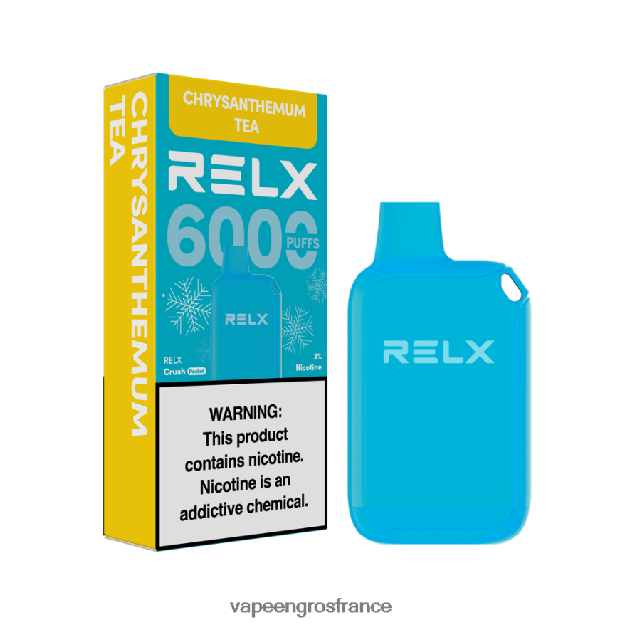 Vape En Gros France F8HBF821 - thé au chrysanthème RELX Crush Pocket 6000 glacé