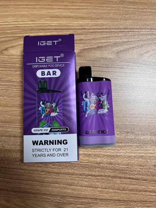 02JZ88 - Vape France Promotion glace aux raisins IGET BAR 3500 5% de nicotine