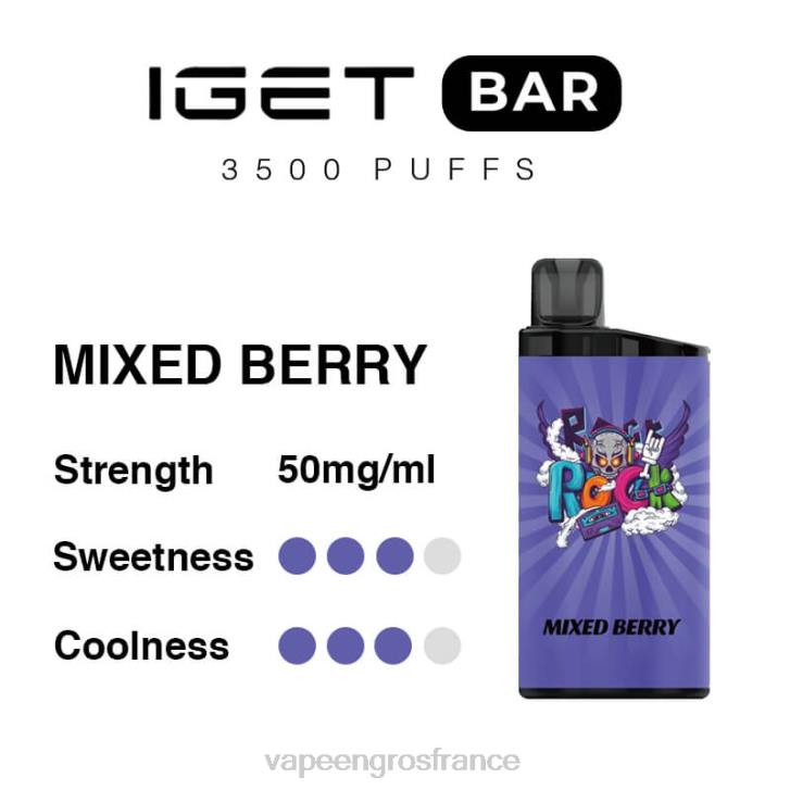 02JZ94 - Cigarette Electronique En Gros baies mélangées IGET BAR 3500 5% de nicotine