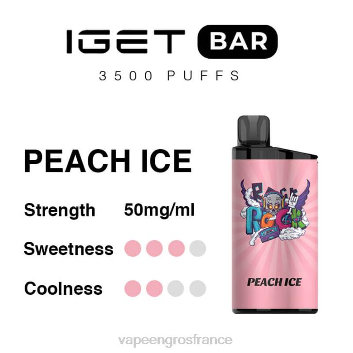 02JZ95 - Eliquide En Gros glace à la pêche IGET BAR 3500 5% de nicotine