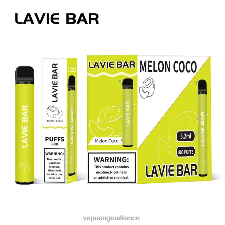LAVIE BAR 800 bouffées 480L0315 | Cigarette Electronique En Gros melon coco