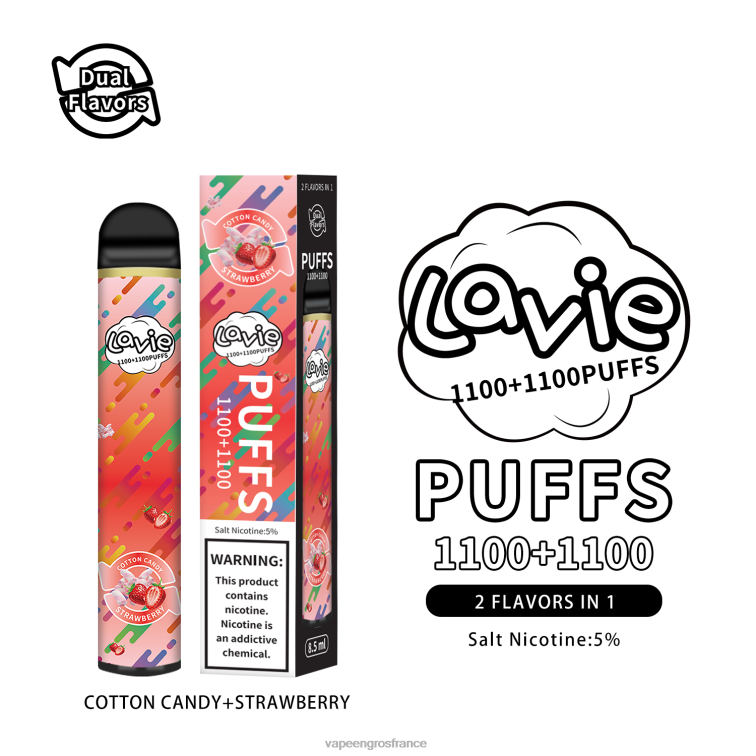 LAVIE BAR Switch 2200 bouffées 480L0293 | Eliquide France barbe à papa/fraise