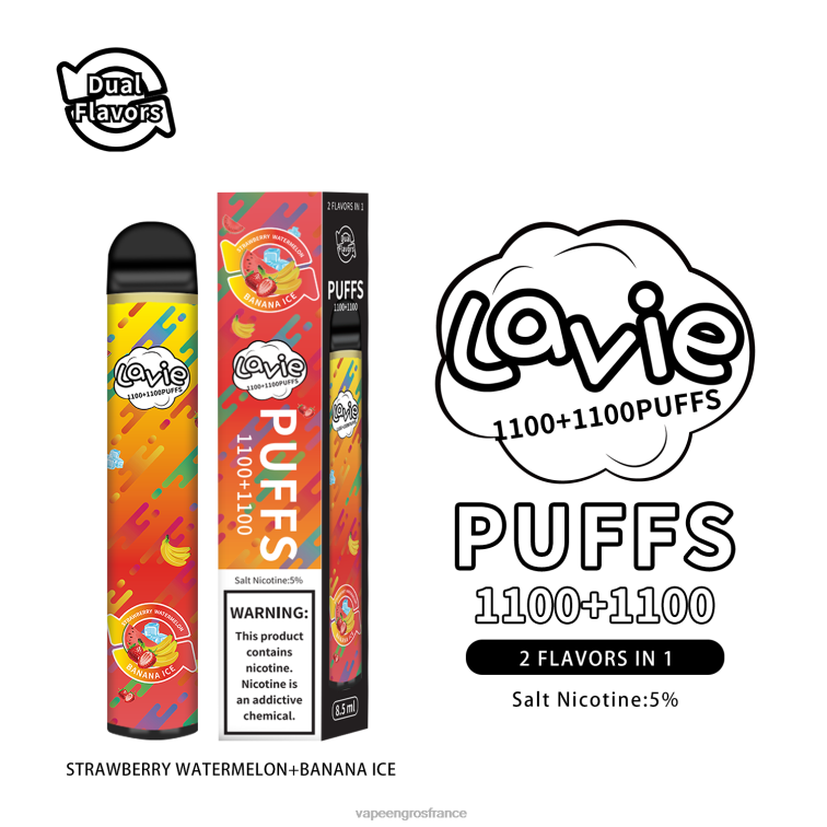 LAVIE BAR Switch 2200 bouffées 480L0295 | Cigarette Electronique En Gros glace fraise pastèque/banane