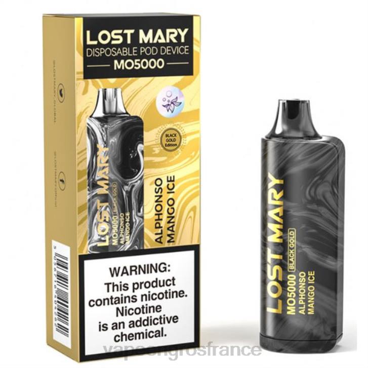 02JZ342 - Eliquide France glace à la mangue alphonso LOST MARY MO5000 or noir 10ml