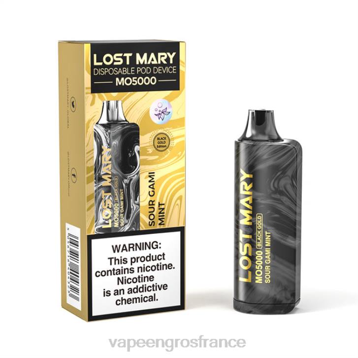 02JZ346 - Vapoteuse En Gros menthe gami aigre LOST MARY MO5000 or noir 10ml