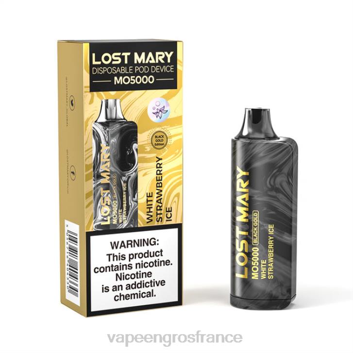 02JZ347 - Vape France Prix glace à la fraise blanche LOST MARY MO5000 or noir 10ml