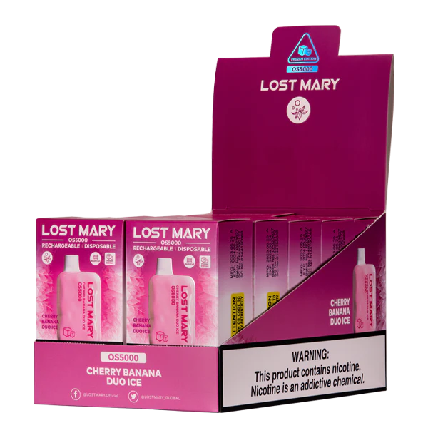 02JZ108 - Vape France Promotion glace duo banane cerise LOST MARY OS5000
