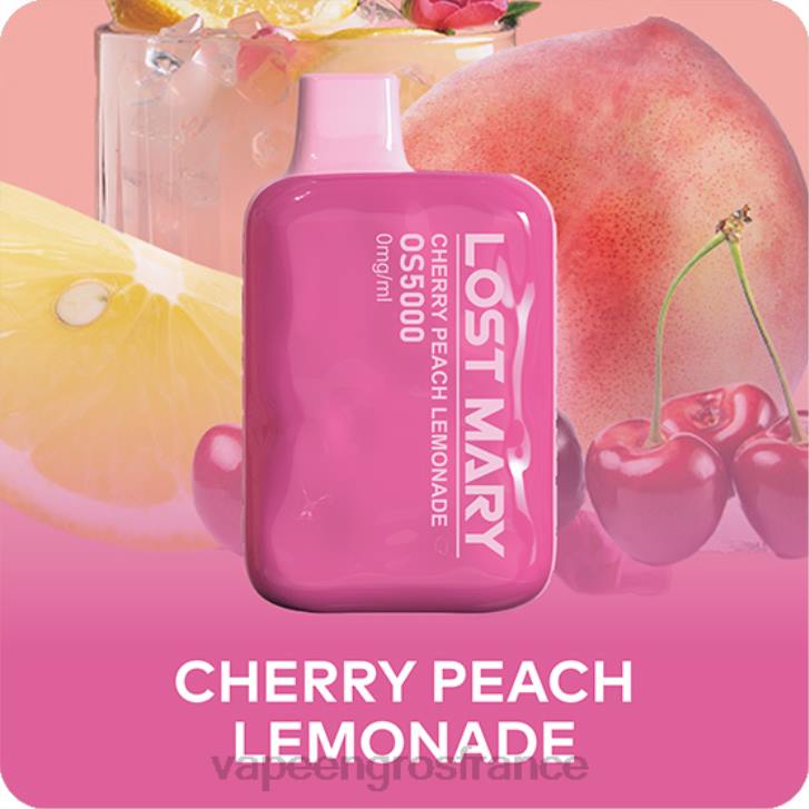 02JZ511 - Vape France Paris limonade cerise-pêche LOST MARY OS5000 0 mg/ml