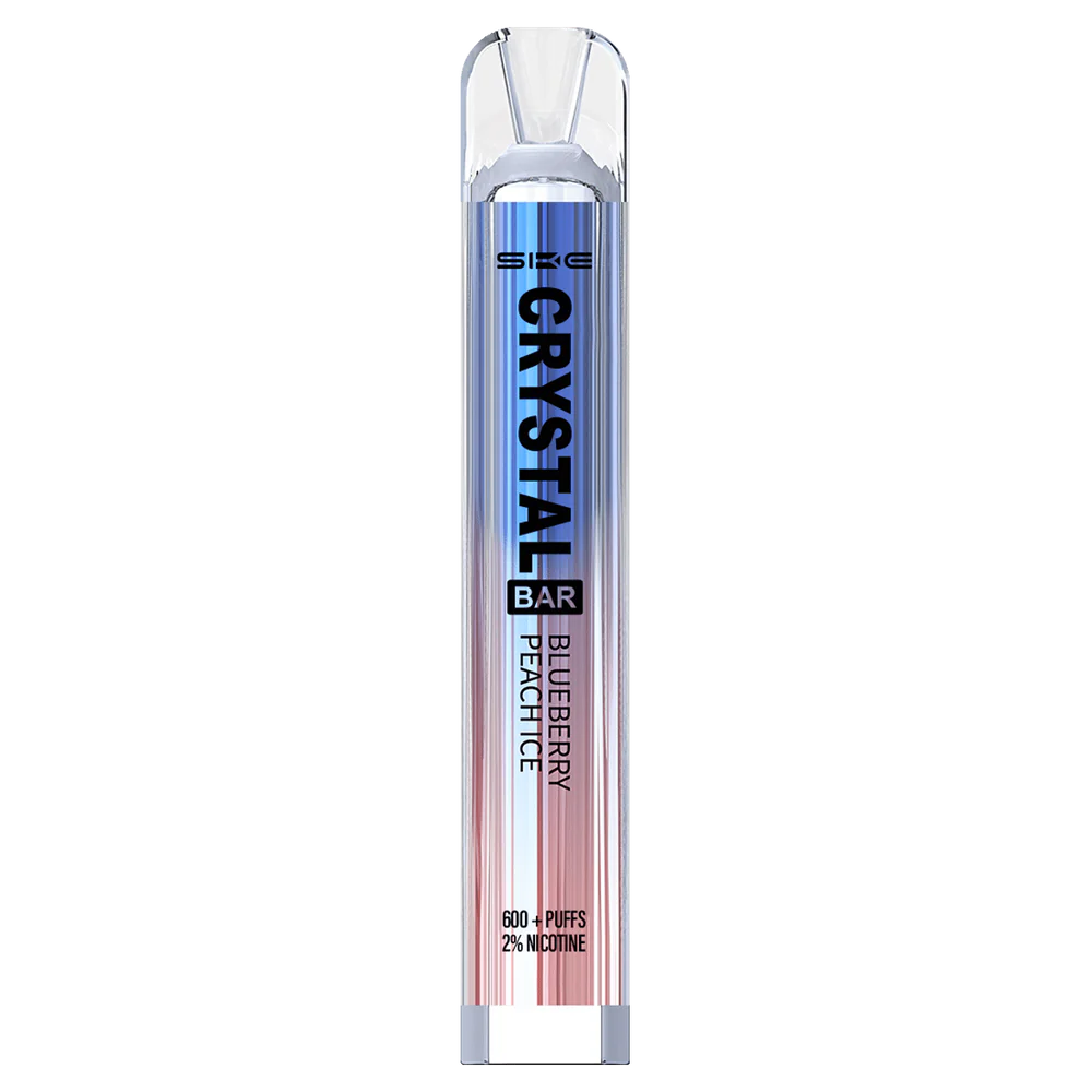02JZ267 - Vape France Prix glace à la pêche et aux myrtilles SKE Crystal Bar vape jetable 600 bouffées