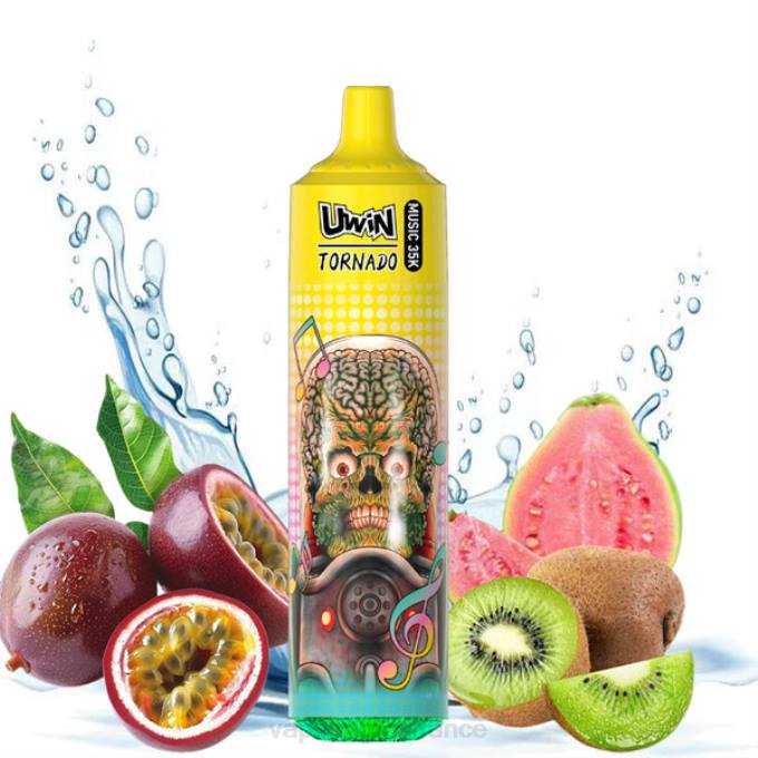 Eliquide France kiwi fruit de la passion goyave - UWIN CRYSTAL vape jetable 35k TJ6823