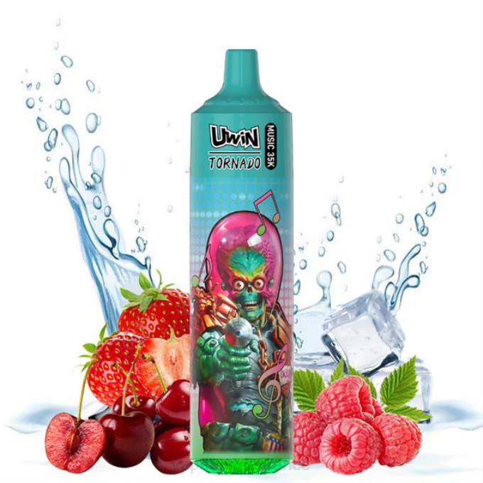 Vape France Paris glace à la fraise, à la framboise et à la cerise - UWIN CRYSTAL vape jetable 35k TJ6822