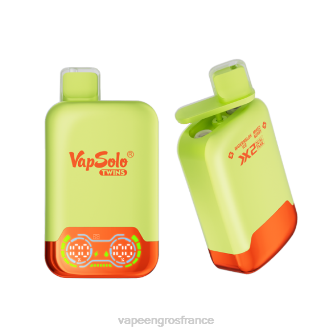 Vape France Paris LZ6J128 Vapsolo TWINS vape jetable glace à la pastèque et mélange de baies
